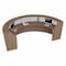 Linea Italia Reception Desk 71 in D X 46 in H, 11.9 ft W X Thermofused Laminate, Walnut, Clear ZUI317 - alternate 2